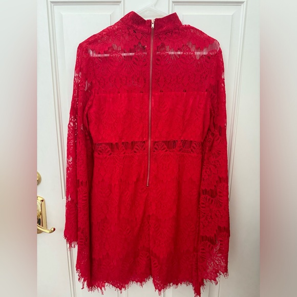 MinkPink Drama Queen Lace Dress Christmas Red NTW 109 - Picture 4 of 7